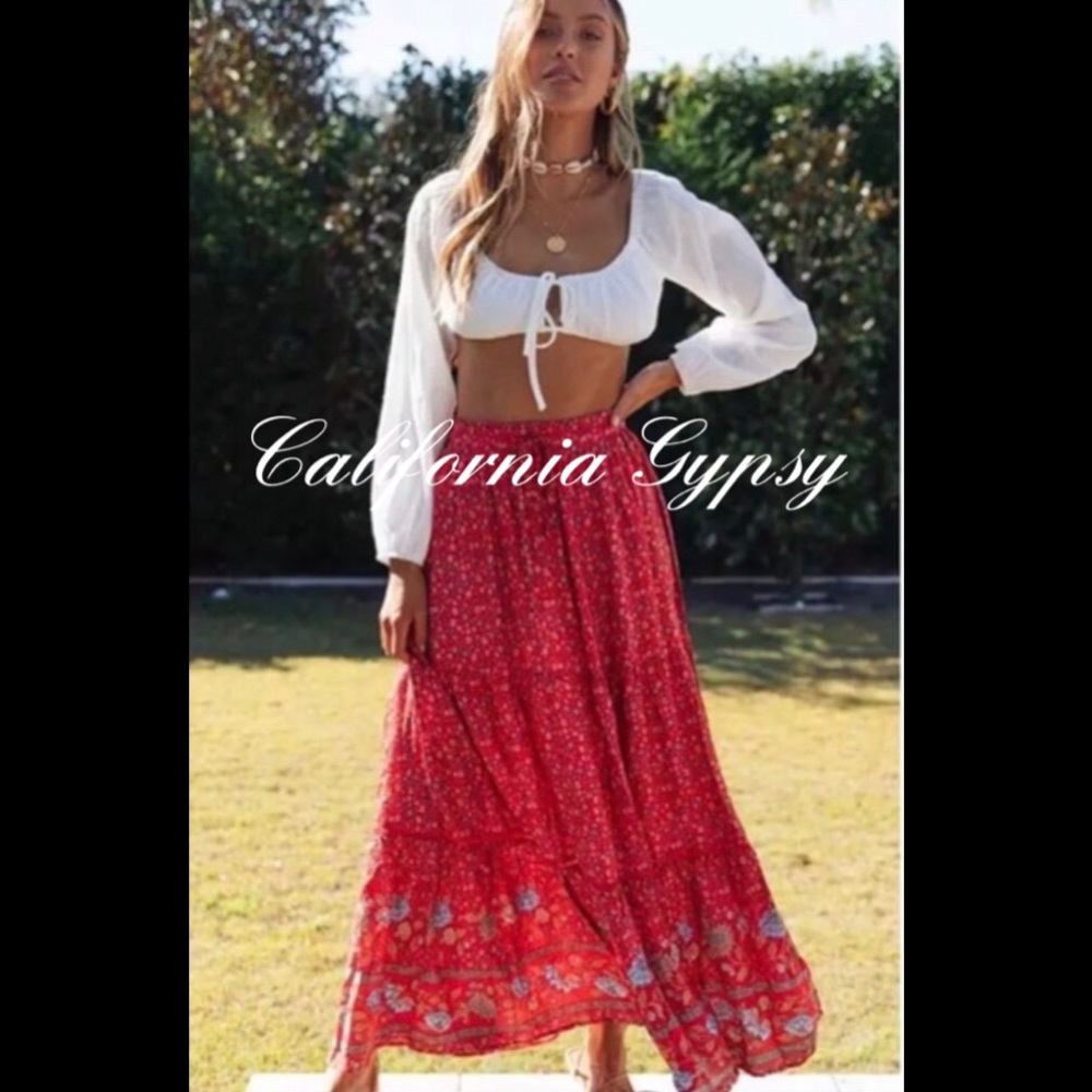 Bohemian Chic Floral Maxi Skirt - Picture 1 of 15